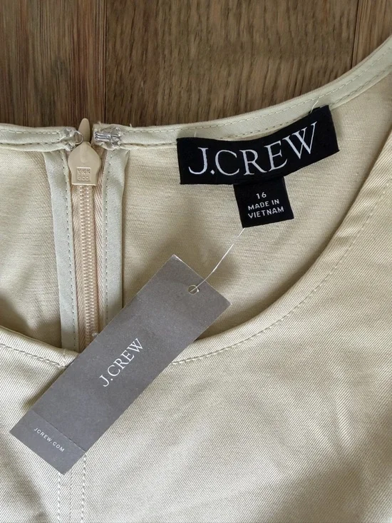 J.Crew Pintuck Midi Dress — Pale Yellow — Size 16 — NWT - Picture 6 of 16